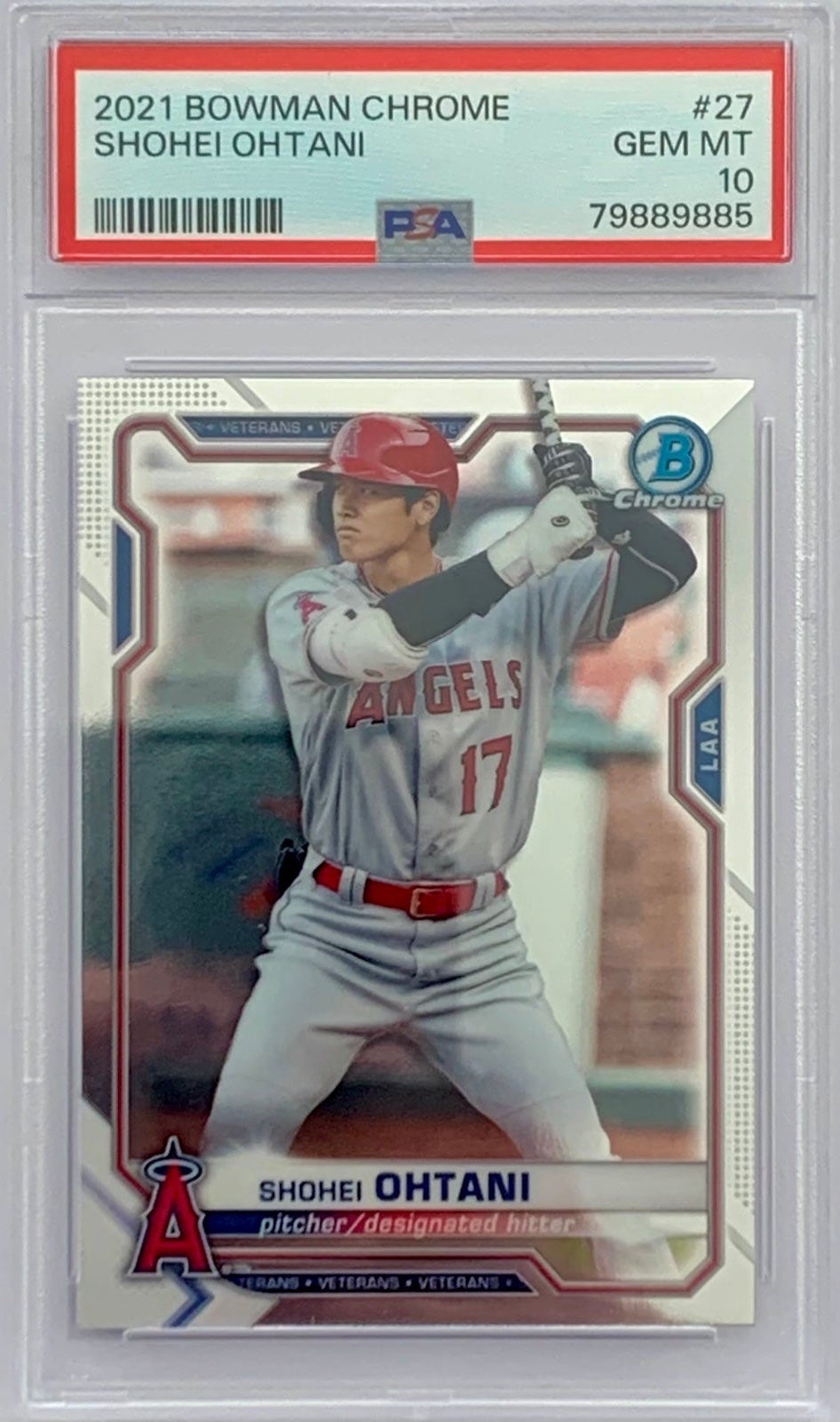 SHOHEI OHTANI PSA 10 2021 Bowman Chrome Baseball Los Angeles Angels At Bat MLB