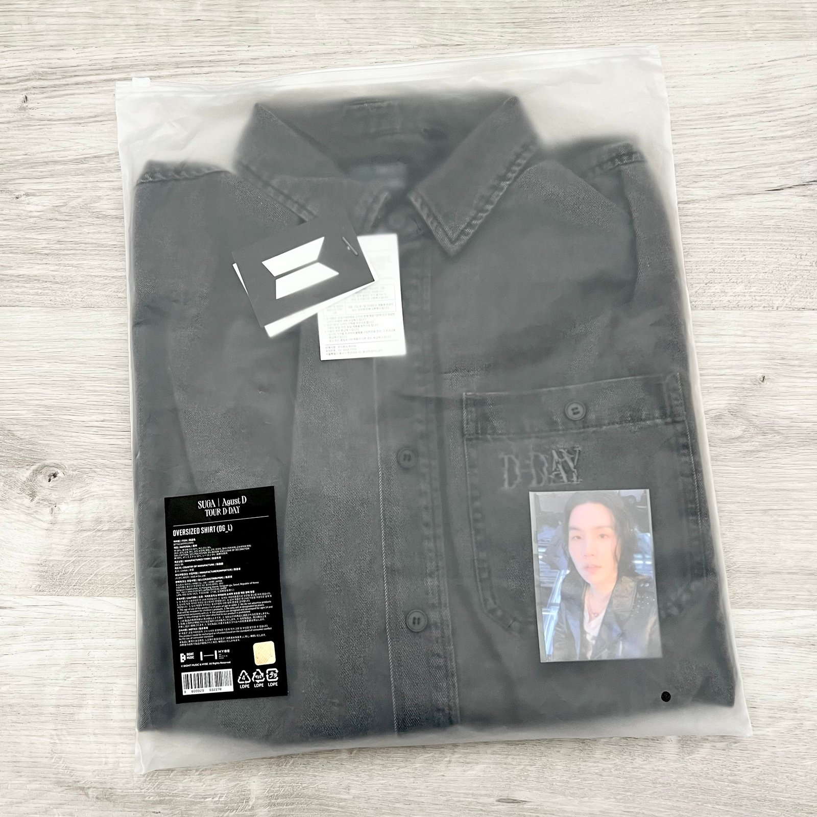 SUGA | Agust D D-DAY TOUR Oversized Shirt (dark grey) - L