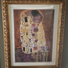 “The Kiss” print with matte border and embellished frame!