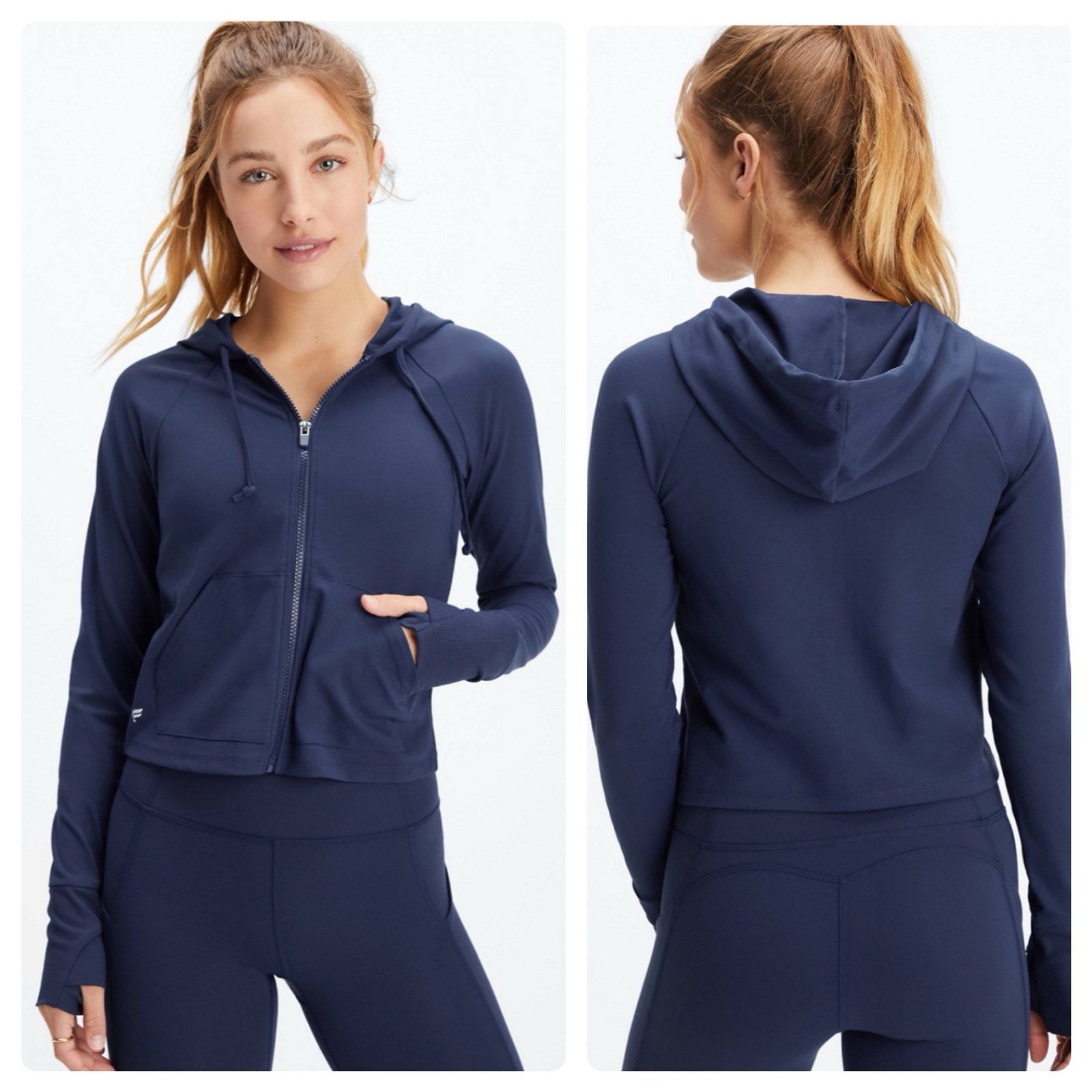 NEW Fabletics Oasis Crowd Hoodie Abyss (Dark Blue) Extra Large
