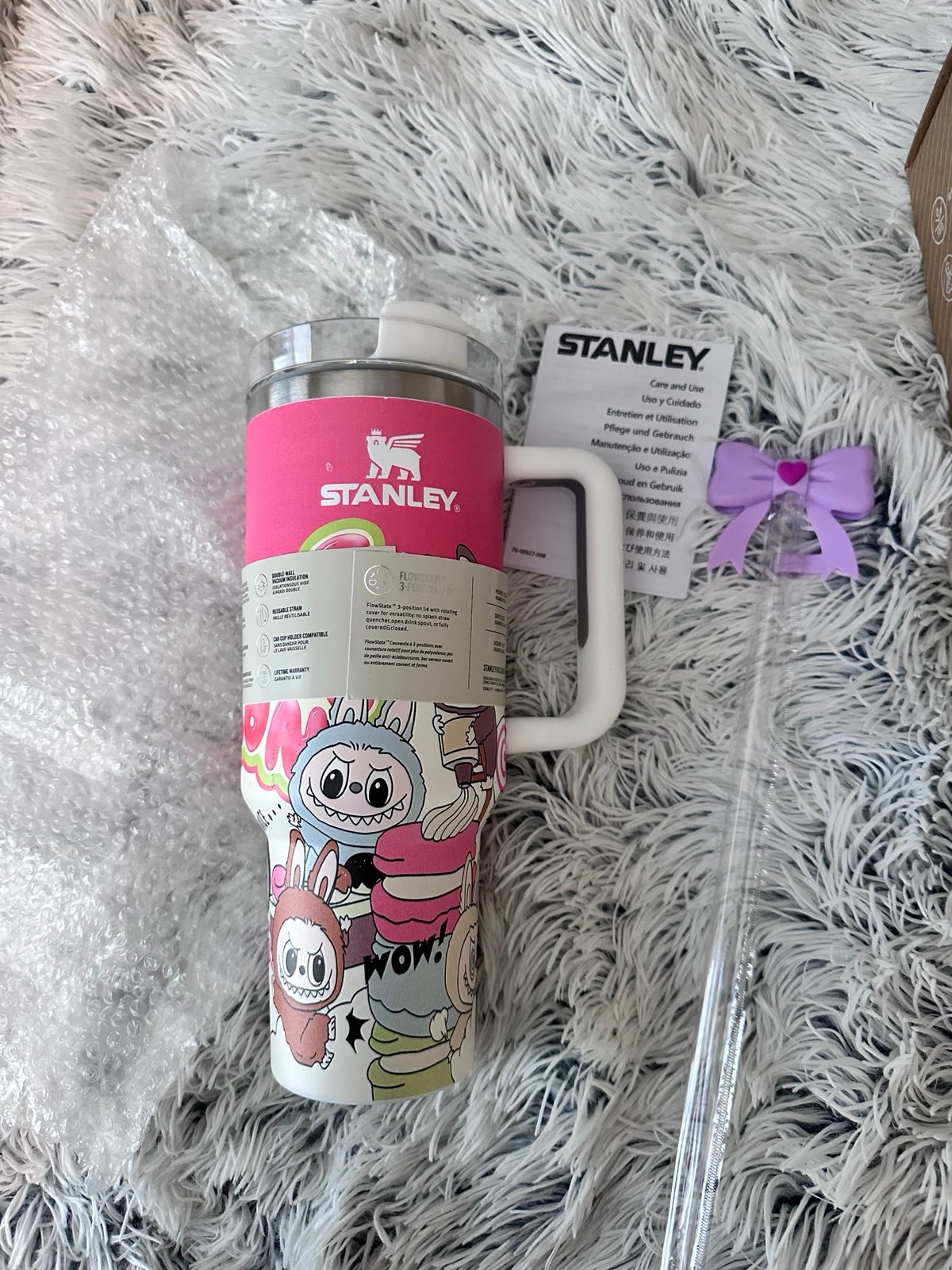 NEW Labubu print Stanley tumbler 40oz very colorful and cute ,perfect for summer