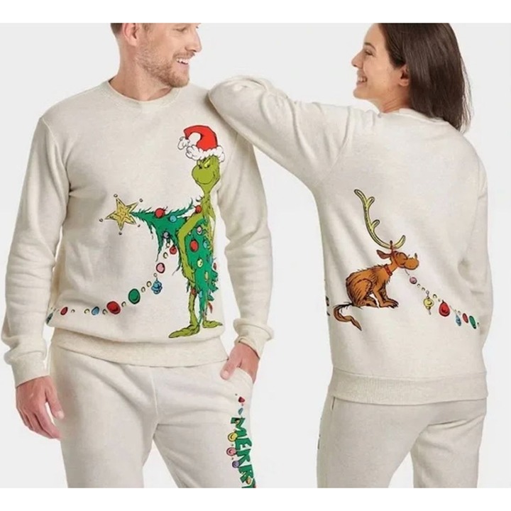 Target Christmas Adult The Grinch Graphic Sweatshirt/Sweatpants Set Size Large