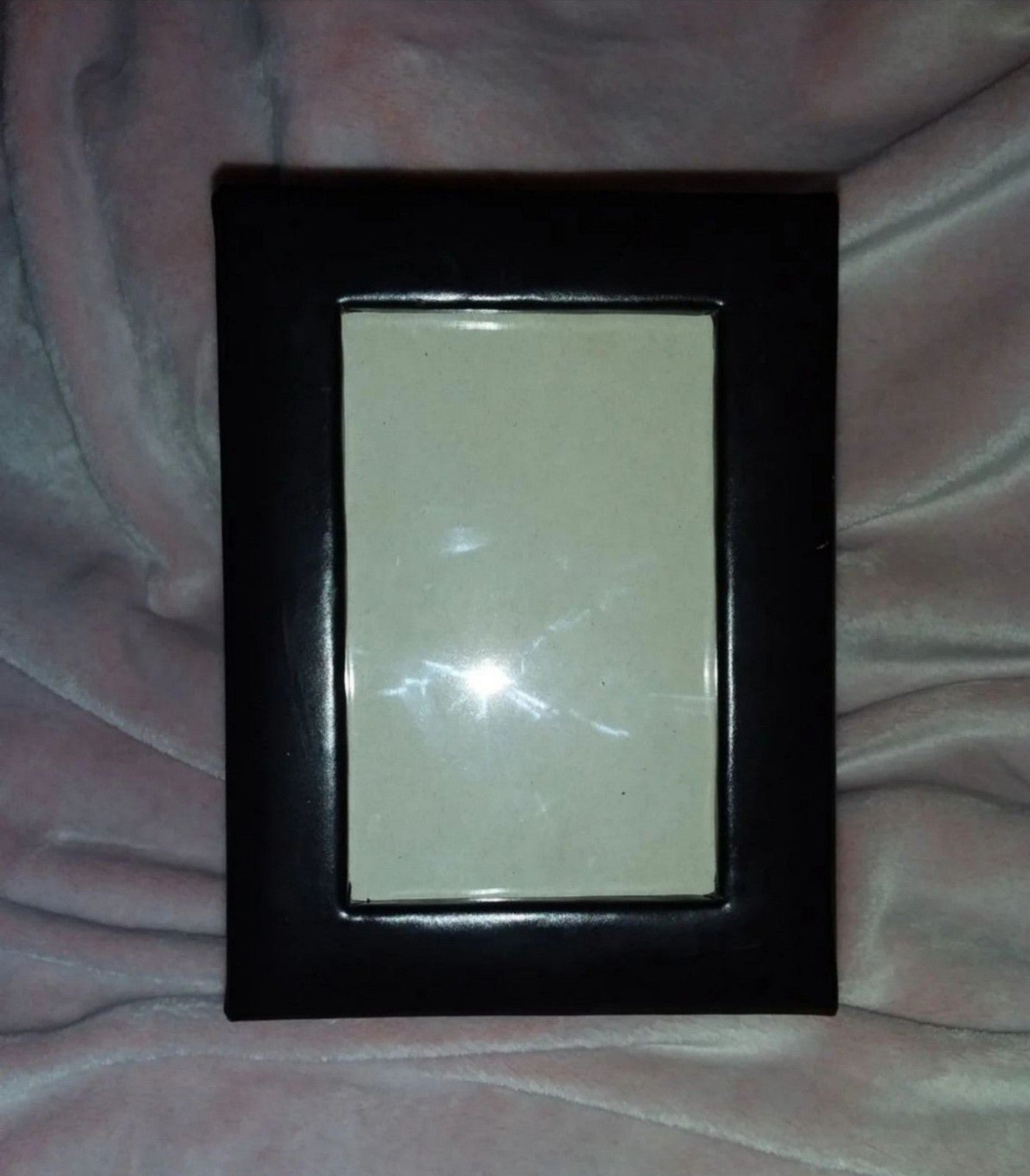 Vintage 1998 Restoration Hardware Black Leather Picture Box Storage Home Decor