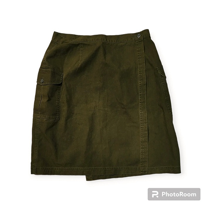 Olive Green cargo wrap skirt