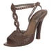 Bottega Veneta Intrecciato Weave Leather T-Strap Designer Lux Sandals Brown 9