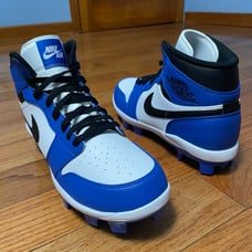 Air Jordan 1 Retro MCS Baseball Cleats Blue Black White AV5354-411 Men's 13