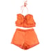 Lena Two Piece Set- Orange Halter Top and High Waist Mini Shorts (Sz M)