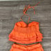 Lena Two Piece Set- Orange Halter Top and High Waist Mini Shorts (Sz M)