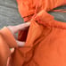 Lena Two Piece Set- Orange Halter Top and High Waist Mini Shorts (Sz M)