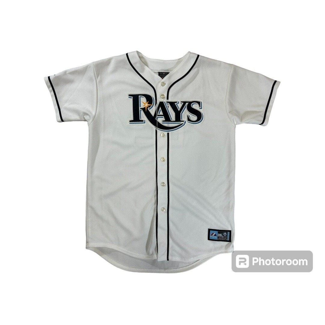 New Tampa Bay Rays Johnny Damon #22 Jersey Youth XL White MLB Majestic Baseball