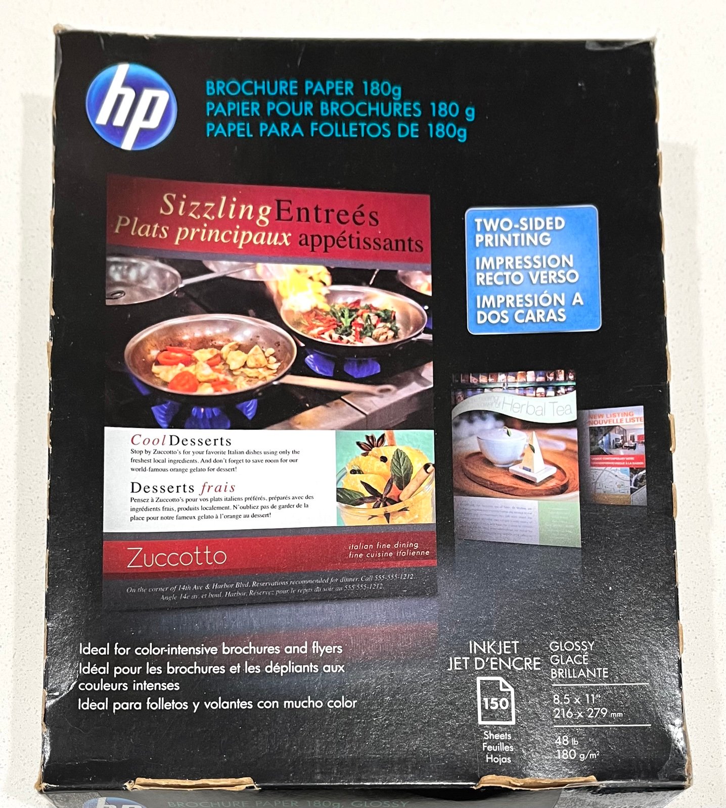 HP Professional Brochure Paper, Glossy, White, 48 lb, 8.5 x 11 in. (216 x 279 mm