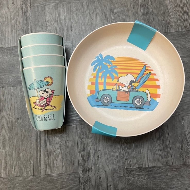 Peanuts Snoopy summer bowl and cup set