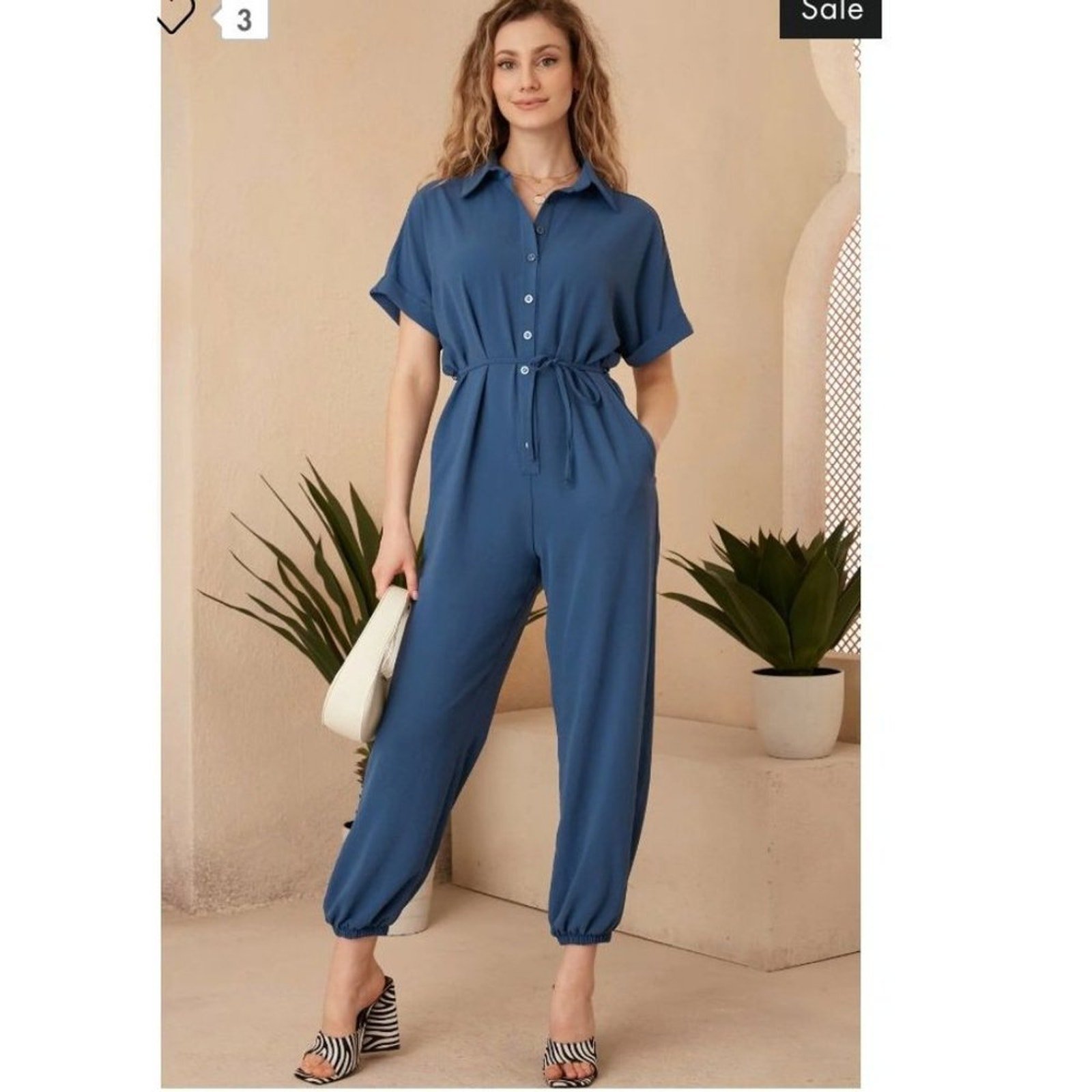 JQ by Jenerique sz 8 blue jumpsuit with pockets NWT