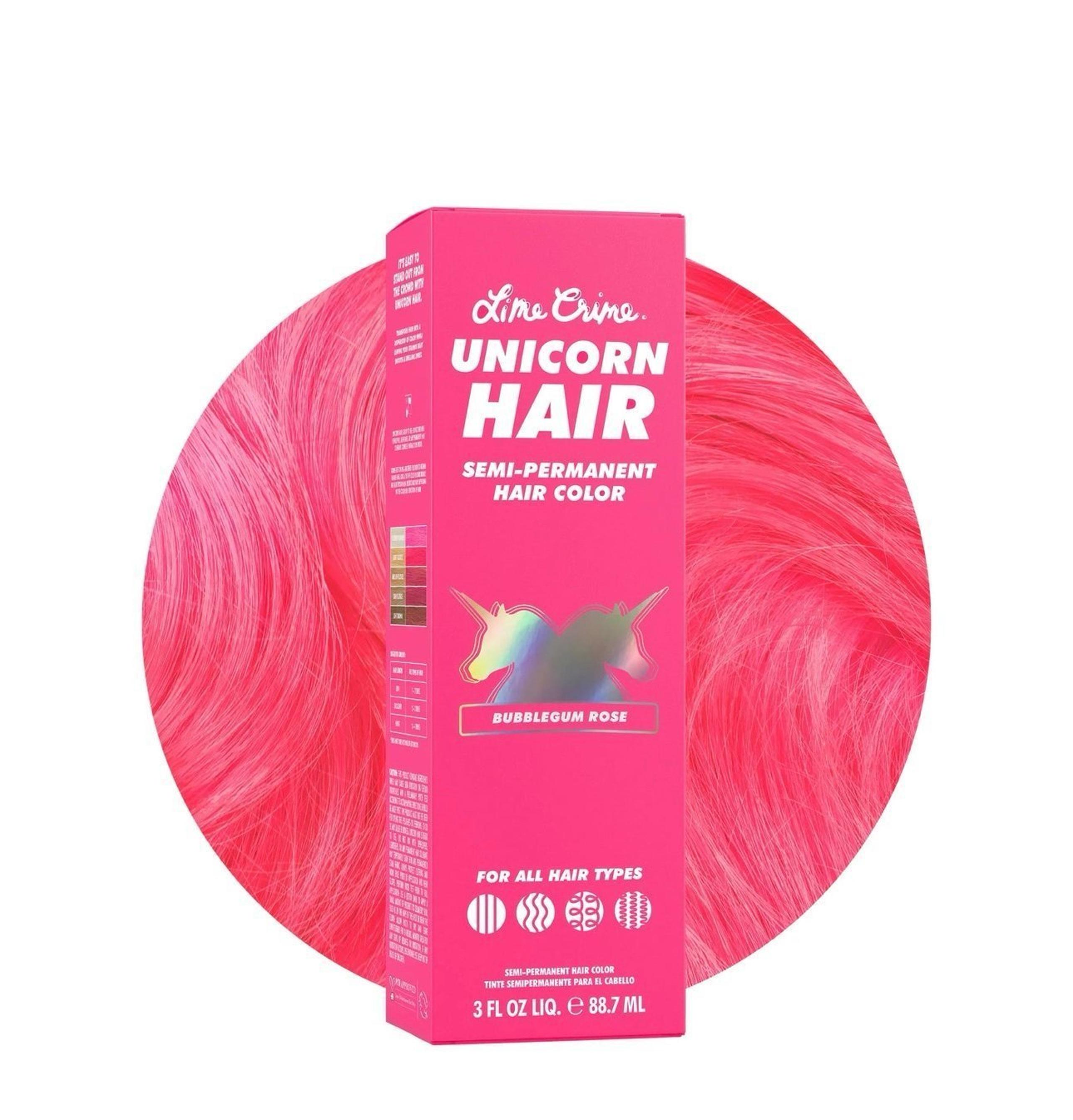 Lime Crime UNICORN HAIR Semi-Permanent Hair Color - Bubblegum Rose 3Fl Oz Liquid