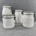 VINTAGE MILK GLASS WHEATON GLASS CANISTER MASON JARS W/ LID LOT OF 4