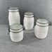 VINTAGE MILK GLASS WHEATON GLASS CANISTER MASON JARS W/ LID LOT OF 4