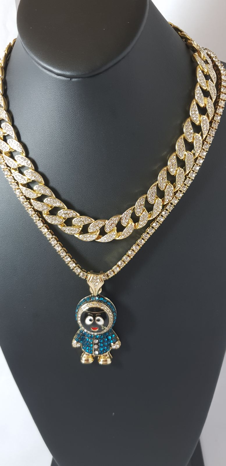 14K GOLD PlatedLAB DIAMONDS Necklace SET