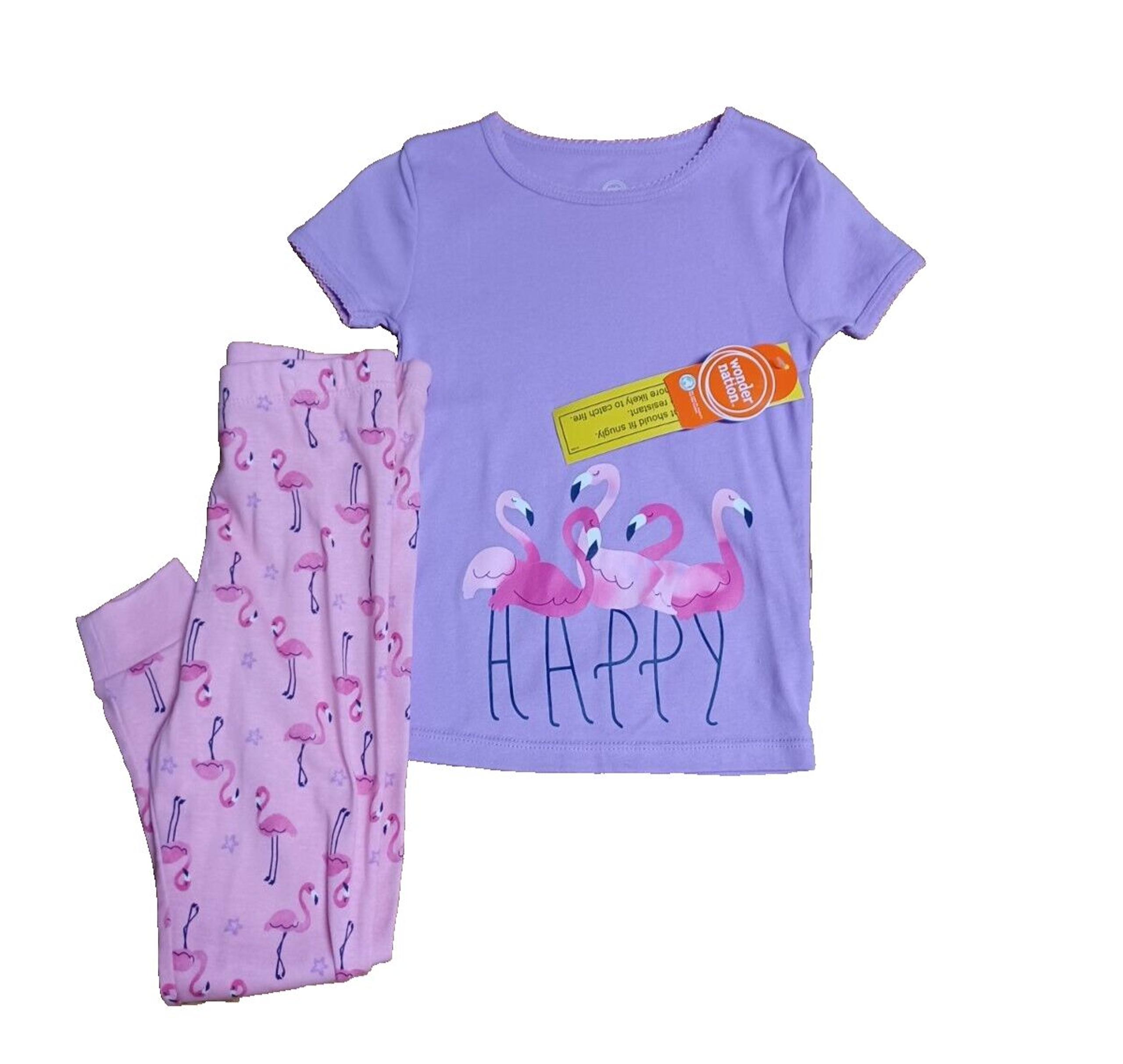 GIRLS FLAMINGO Purple SLEEP SET SIZE 5T