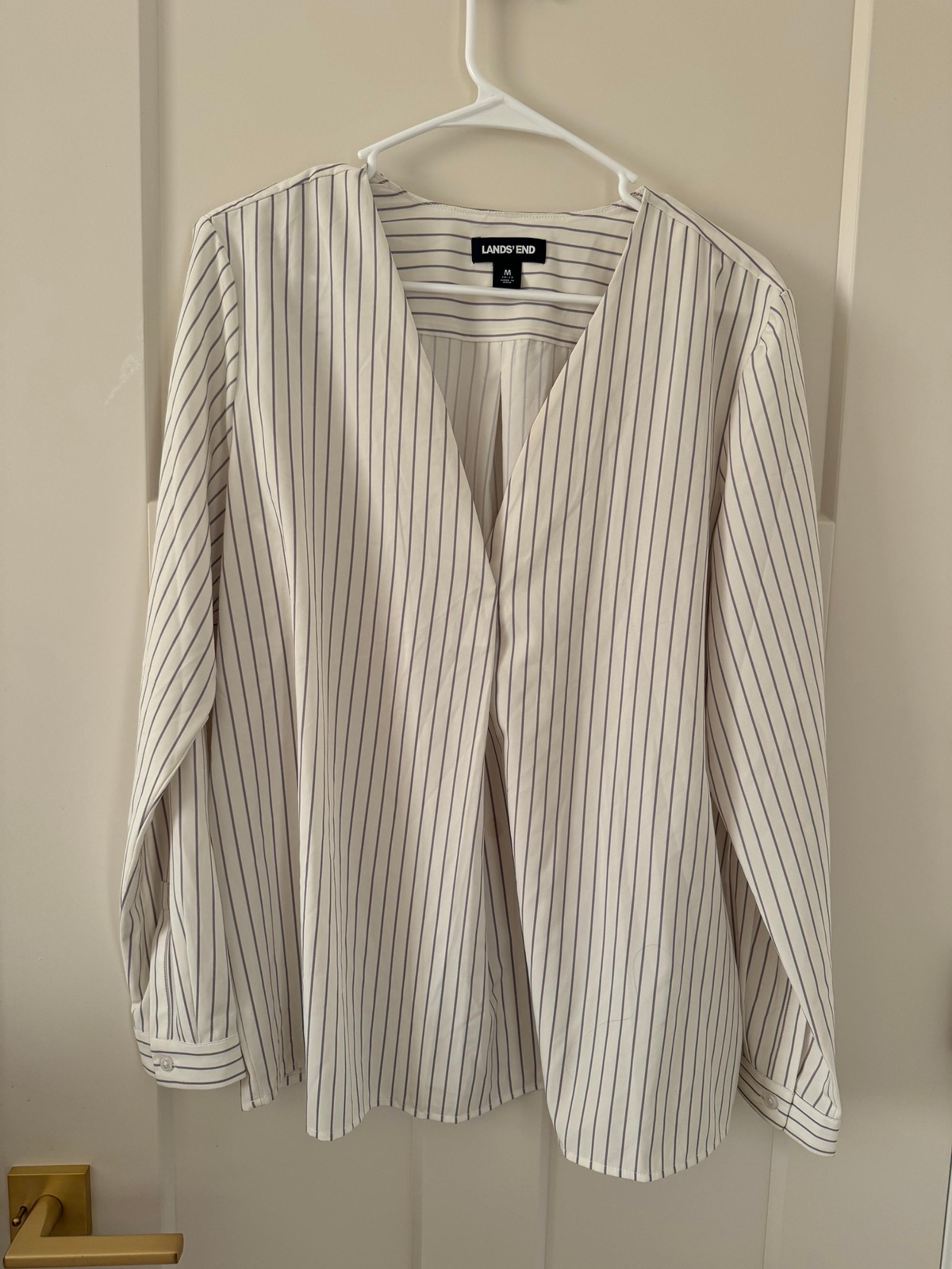 Lands End medium women’s striped blouse