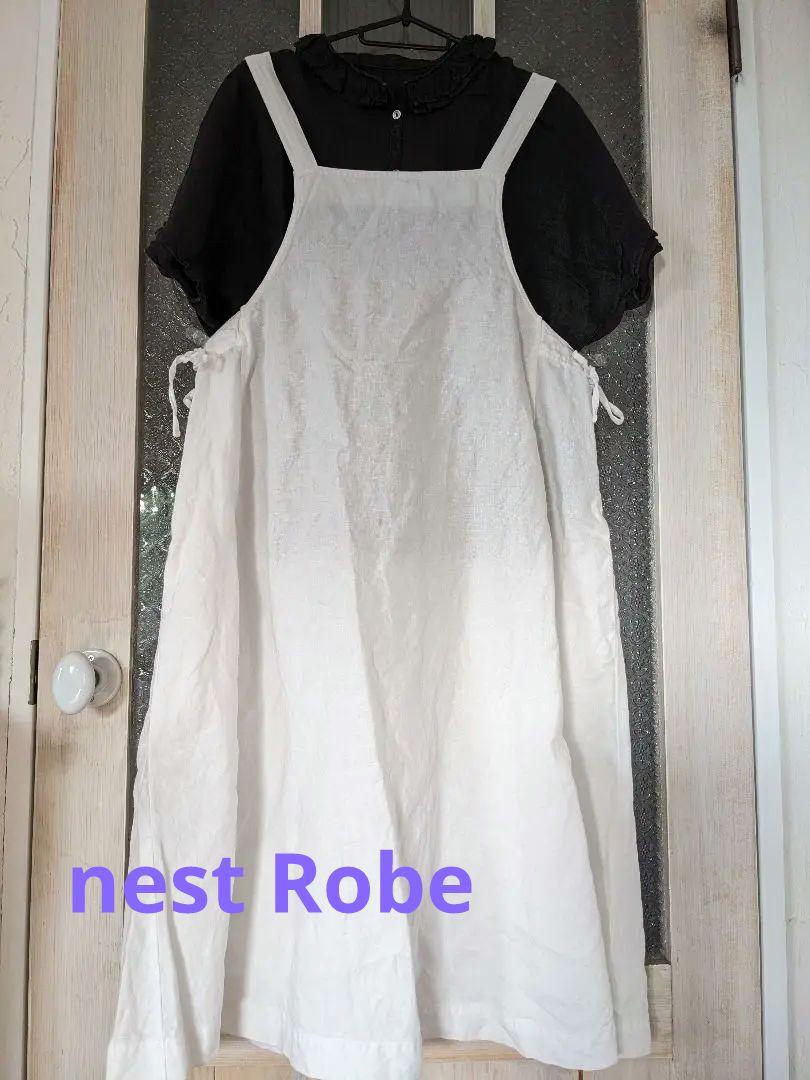 nest Robe Linen Salopette Skirt, White, Free Size