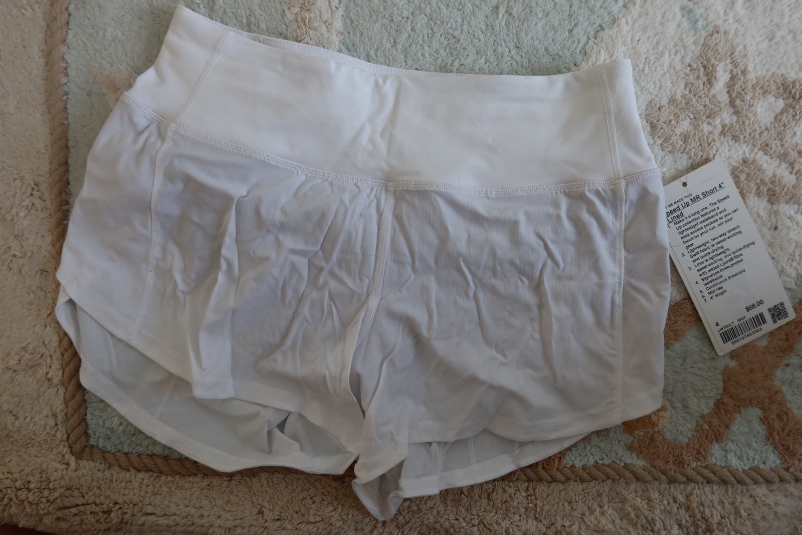 NWT Lululemon Speed Up Mid-Rise Lined Short 4 - white Size 4