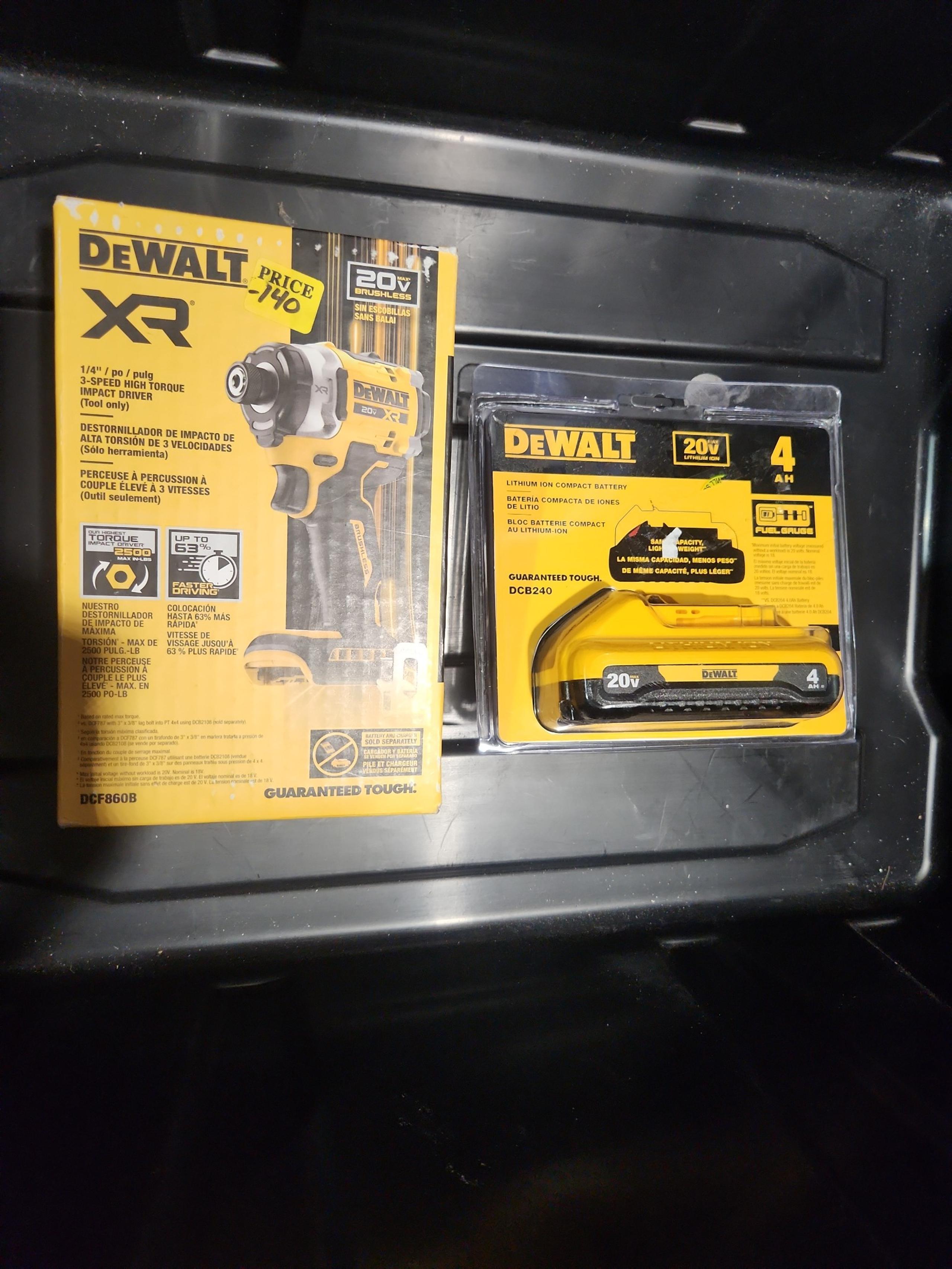 ⭐Dewalt 20V XR 1/4" 3-Speed High Torque Impact Driver w/20v 4.0ah Battery