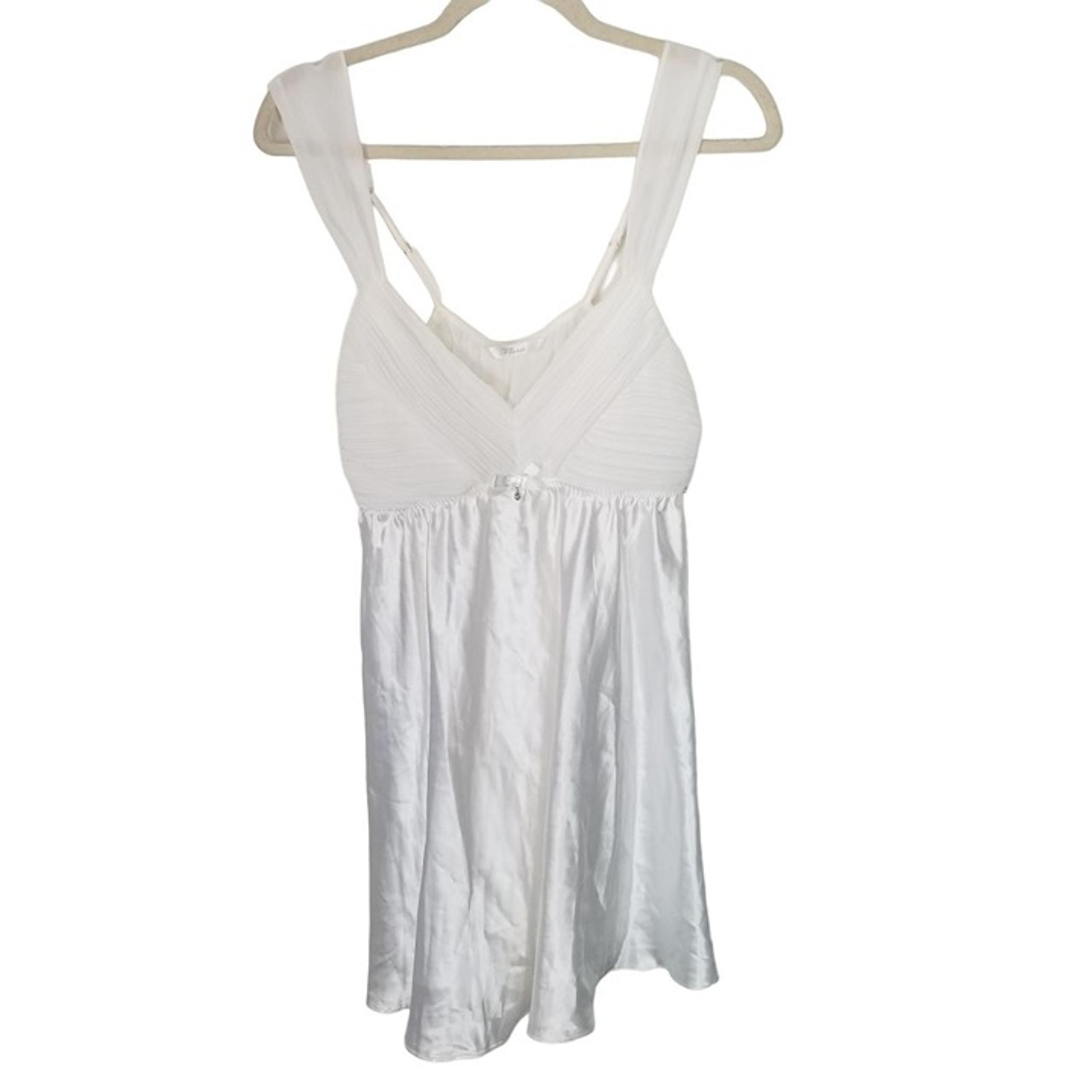 Floral By Flora Nikrooz Womens L Ivory Baydoll Chemise 2-Pc Lingerie Set NWT