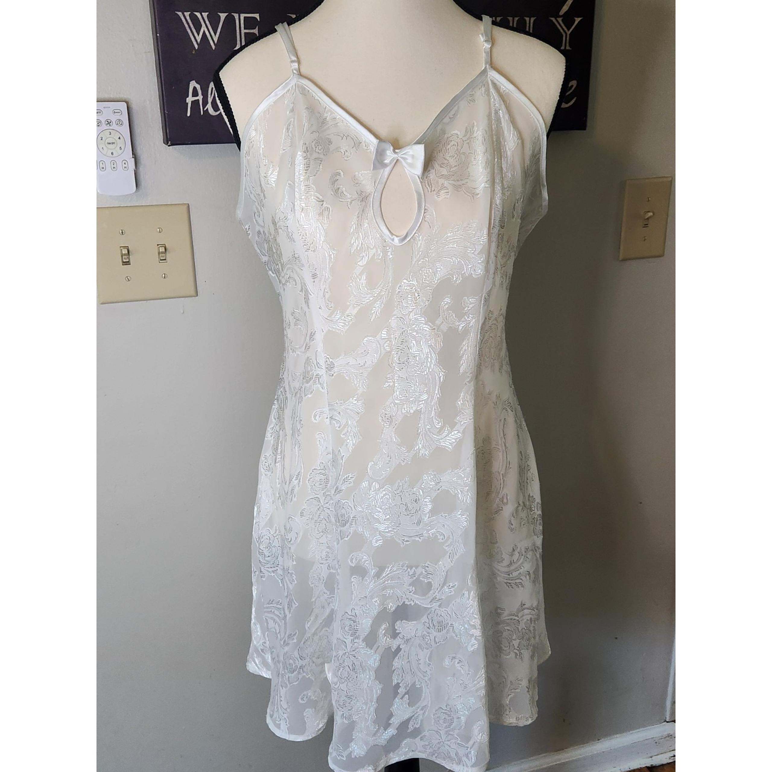 Frederick's of Hollywood White Lace Up Slip Dress Negligee Whimsigoth Plus Sz 1X