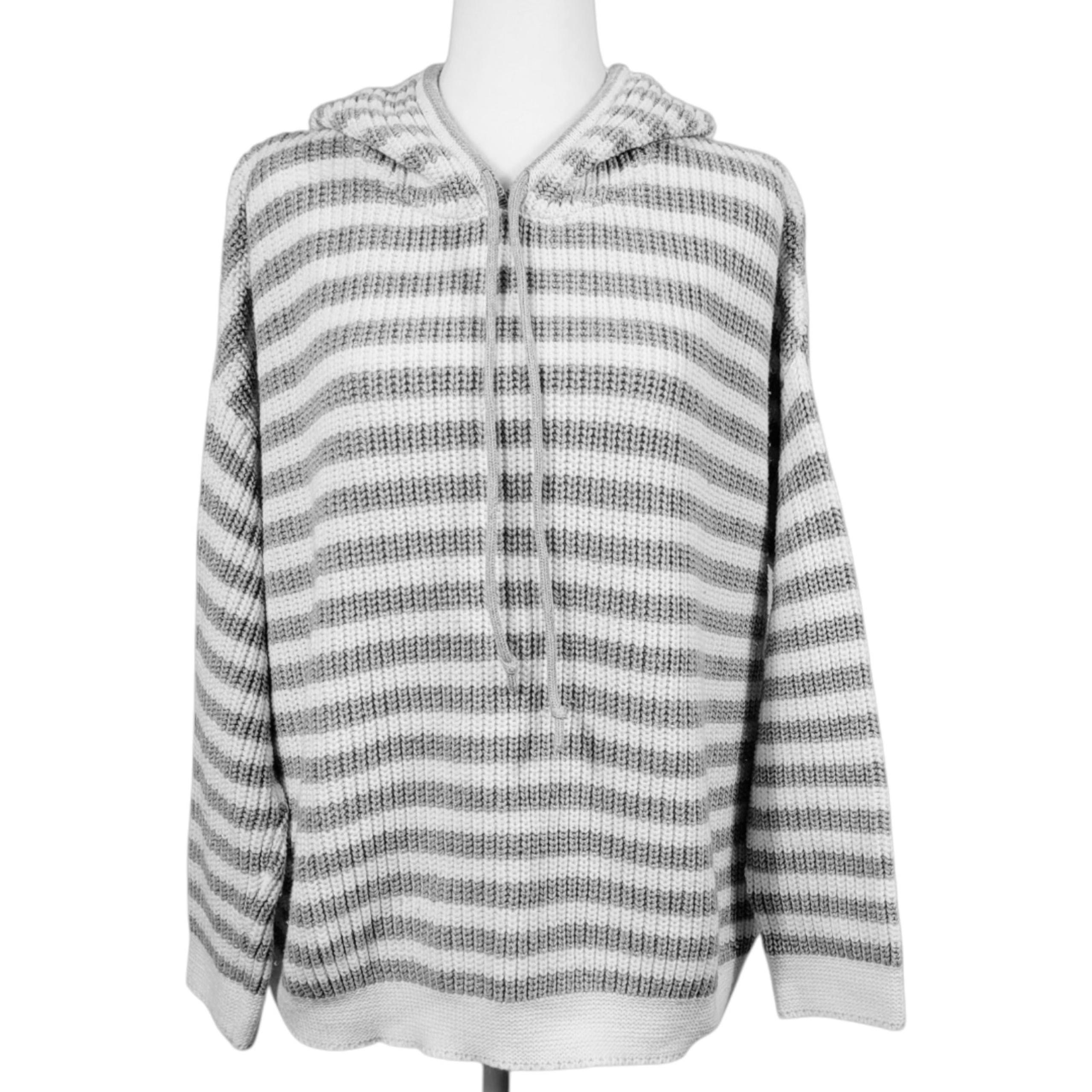 Womens XL Time and Tru grey-white boyfriend oversized hooded crewneck pullover