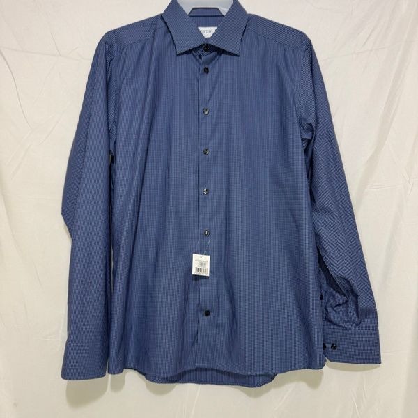 Eton Slim Fit Houndstooth Dress Shirt size 44