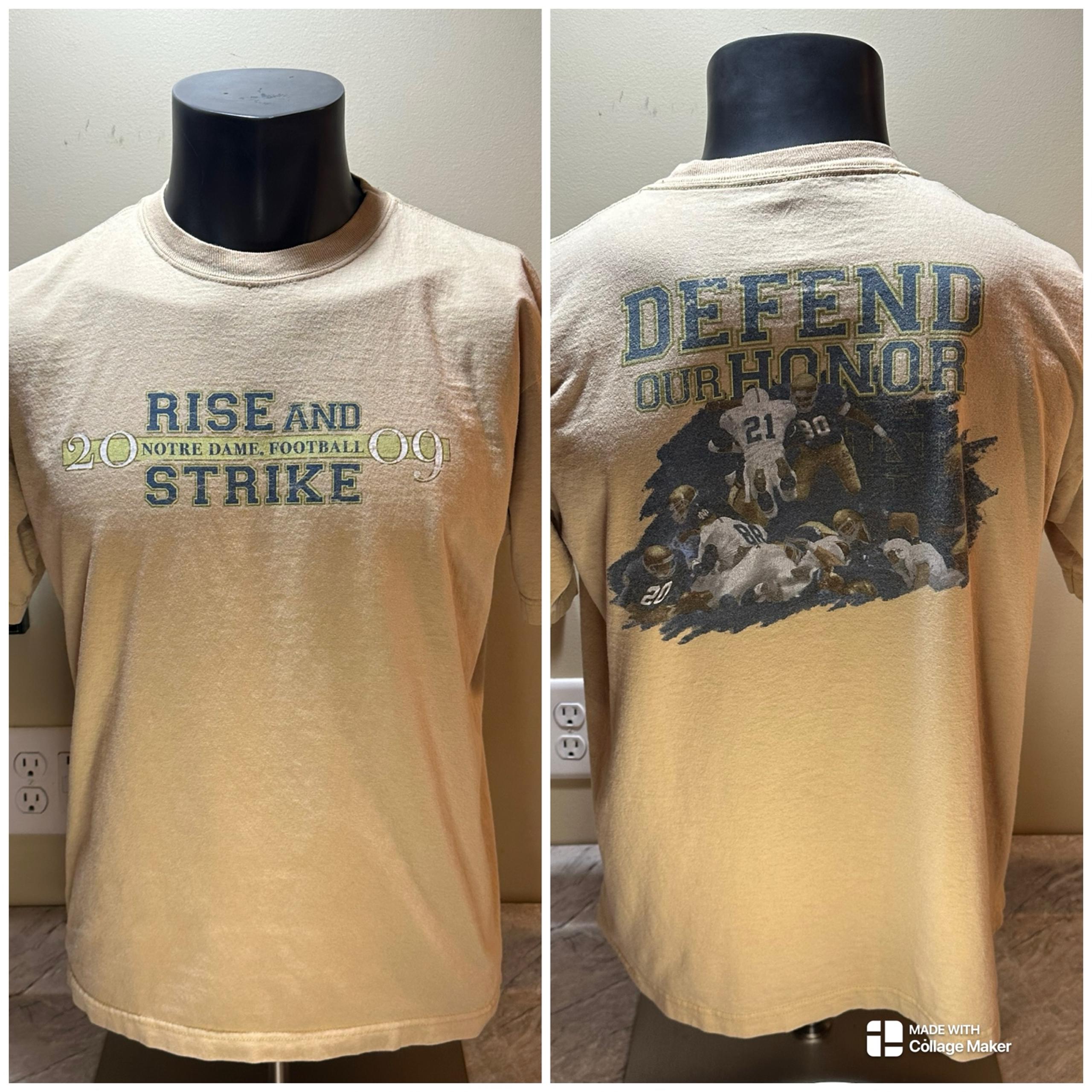 Adidas 2009 Notre Dame Fighting Irish T-Shirt Double-Sided Size Large NCAA