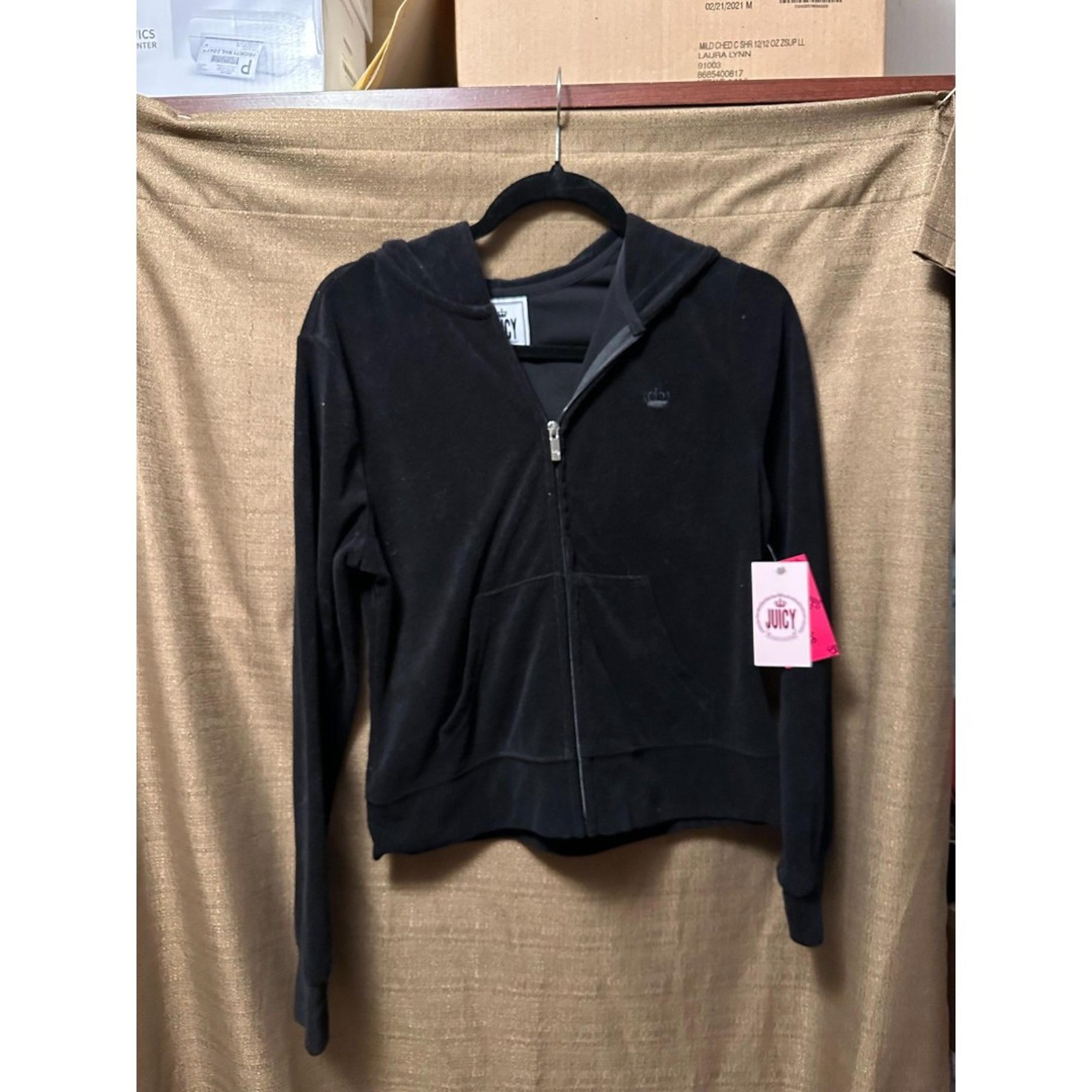 NWT Juicy By Juicy Couture Midweight Track Jacket Black Size Medium