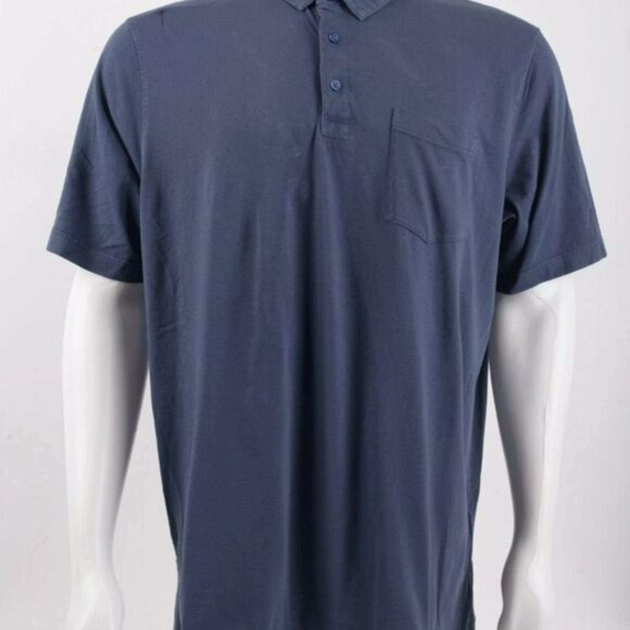 Zara Mens Polo Shirt Navy Blue Contrast collar Short sleeve Size XL 6462/406/427