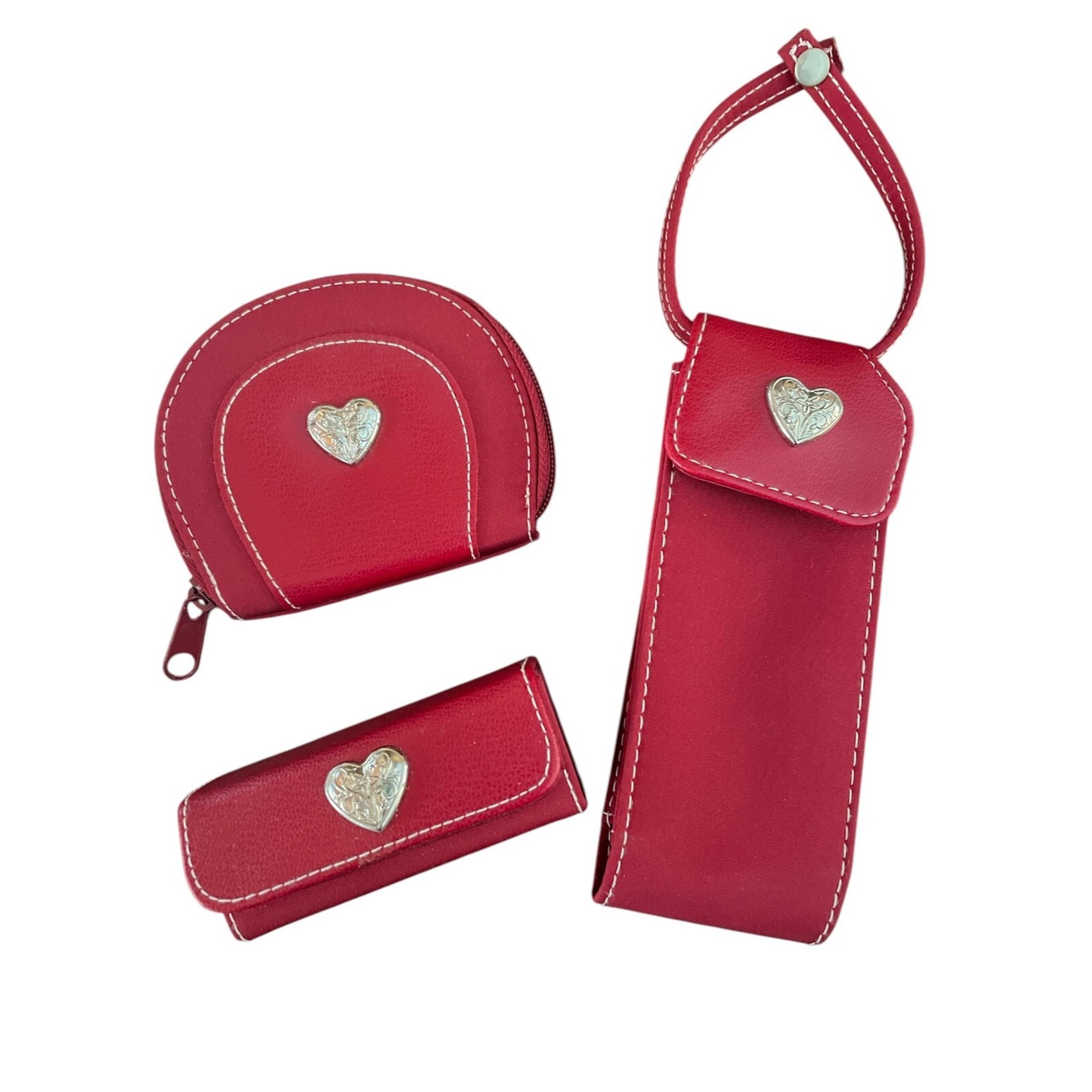 3-Piece Accessary Set from AVON Glasses Holder, Coin Purse, and Lipstick Case