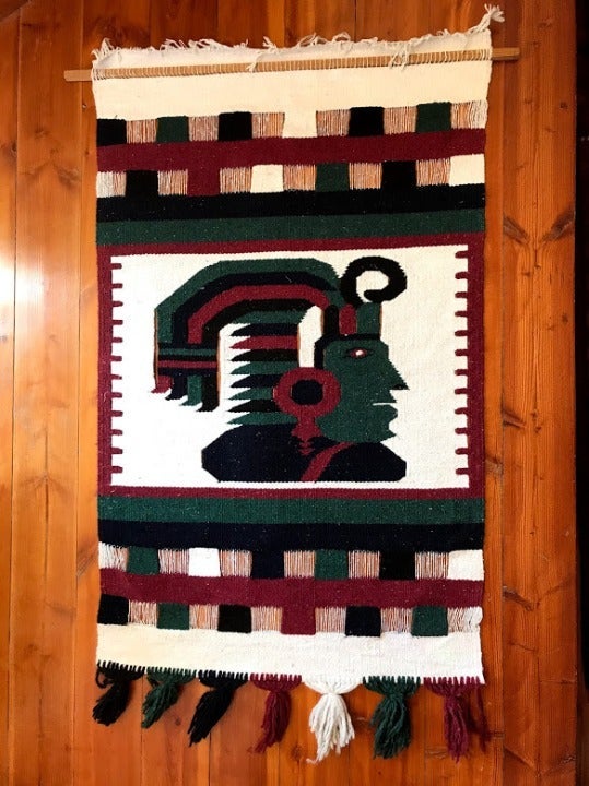 Large Vintage Mexican Woven Textile Art Wall Hanging