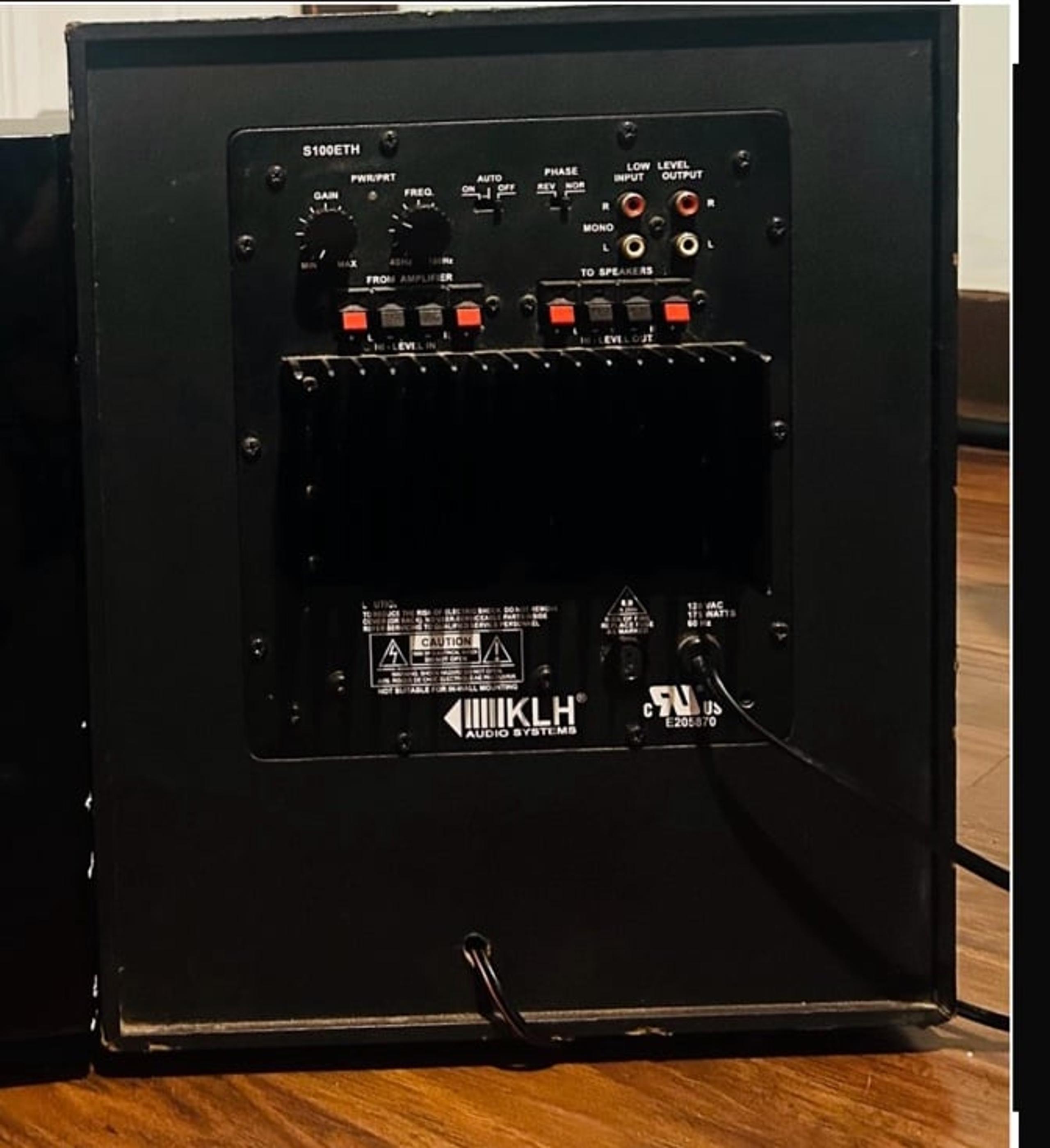 KlH S100ETH subwoofer audio system 100 watts