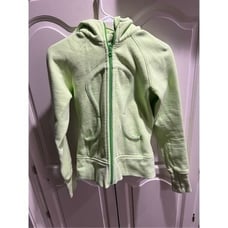 Rare Women’s LULULEMON Lime Green Scuba Hooded Full Zip Athletic Jacket Size 4