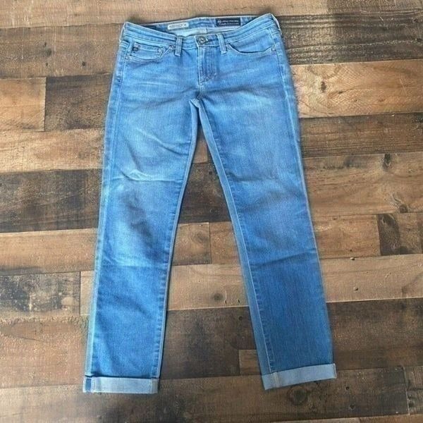 AG Adriano Goldschmied The Stilt Cigarette Roll Up Low Rise Stretch Size 27