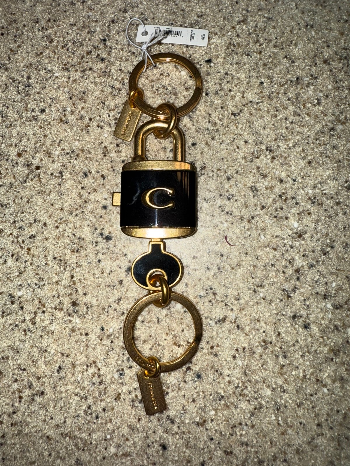 New! Coach Lock and Key Bag Charm Valet Detachable Key Ring Fob C1679