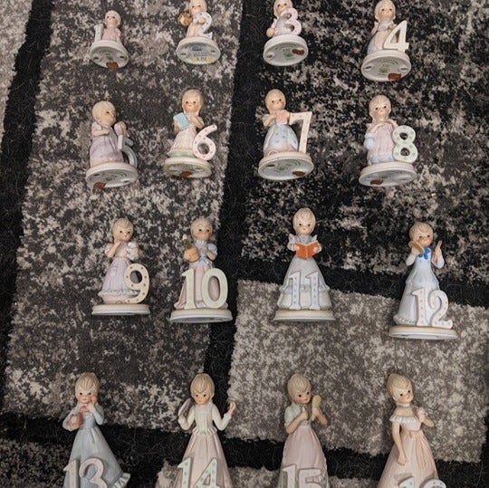 Vintage Lefton Birthday Girl Figurines (all 16) The Christopher Collection