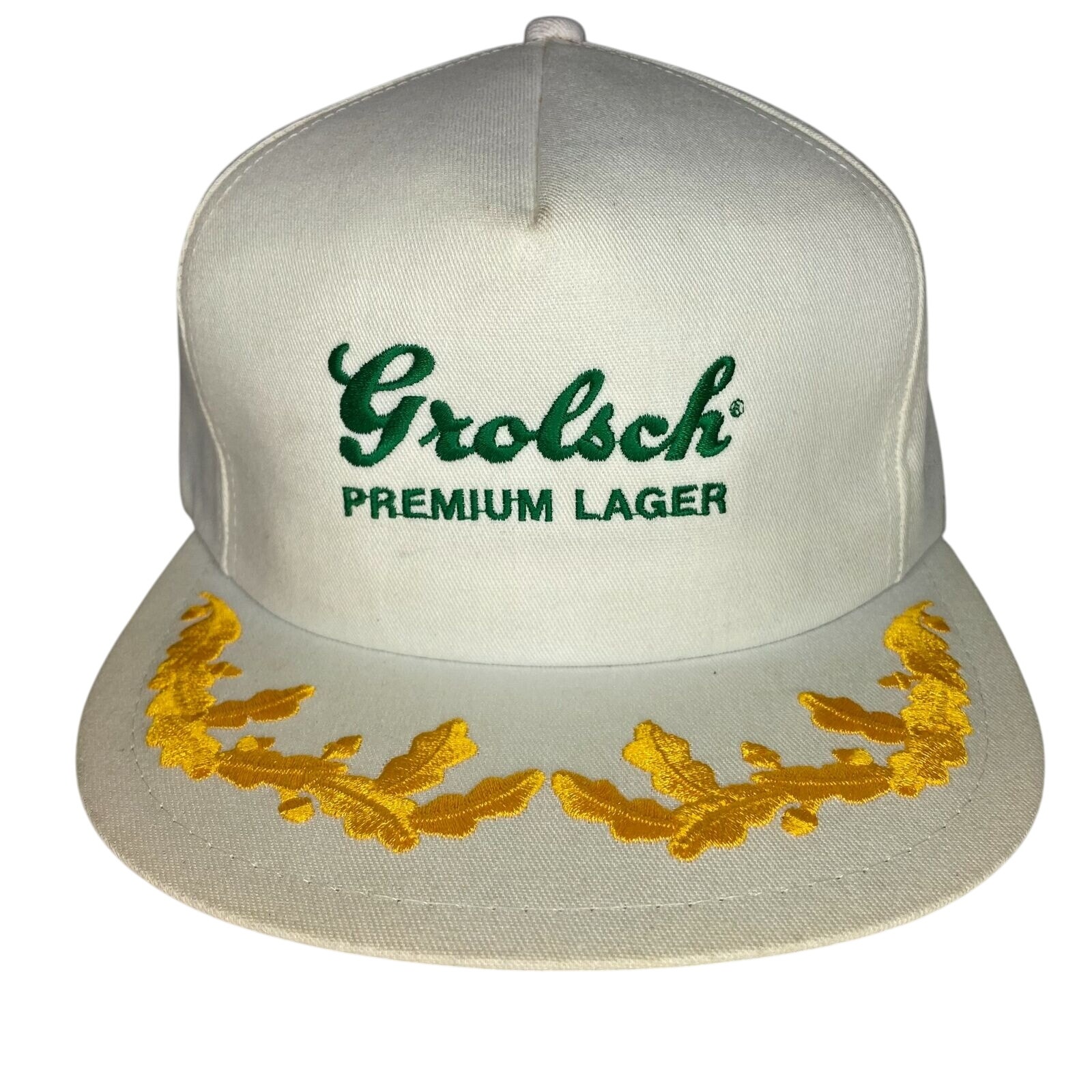 American Vintage K Brand Grolsch Lager Embroidered Gold Leaf Trucker Hat