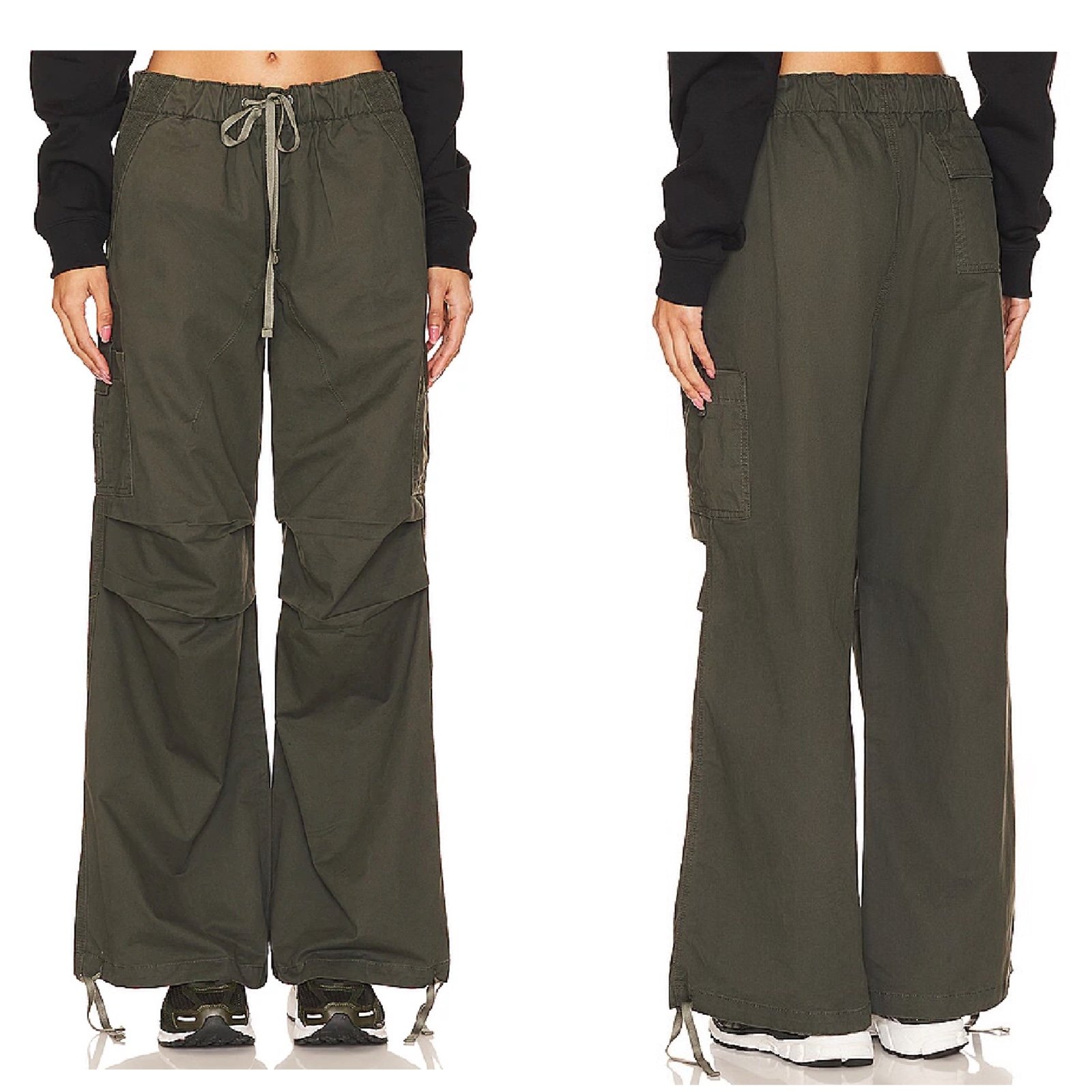 Superdown Revolve Green Cotton Straight Cargo Pants Women's Size XS