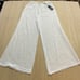 Venti6 FRINGE HEM White COTTON LINEN FLARE PANTS SMALL Brand New