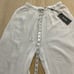 Venti6 FRINGE HEM White COTTON LINEN FLARE PANTS SMALL Brand New