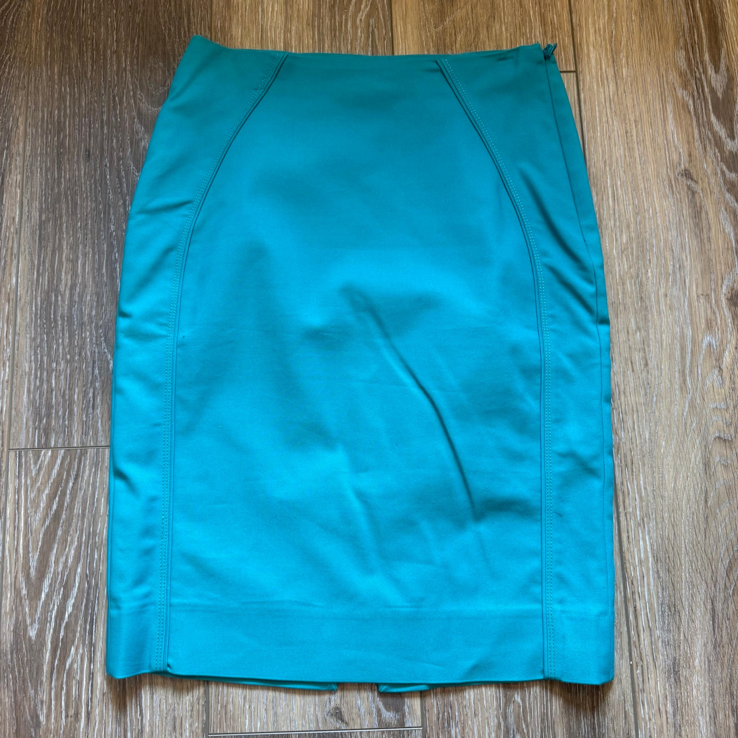 Turquoise White House Black Market Pencil Skirt Women’s Size 2 Fully Lined Y2K