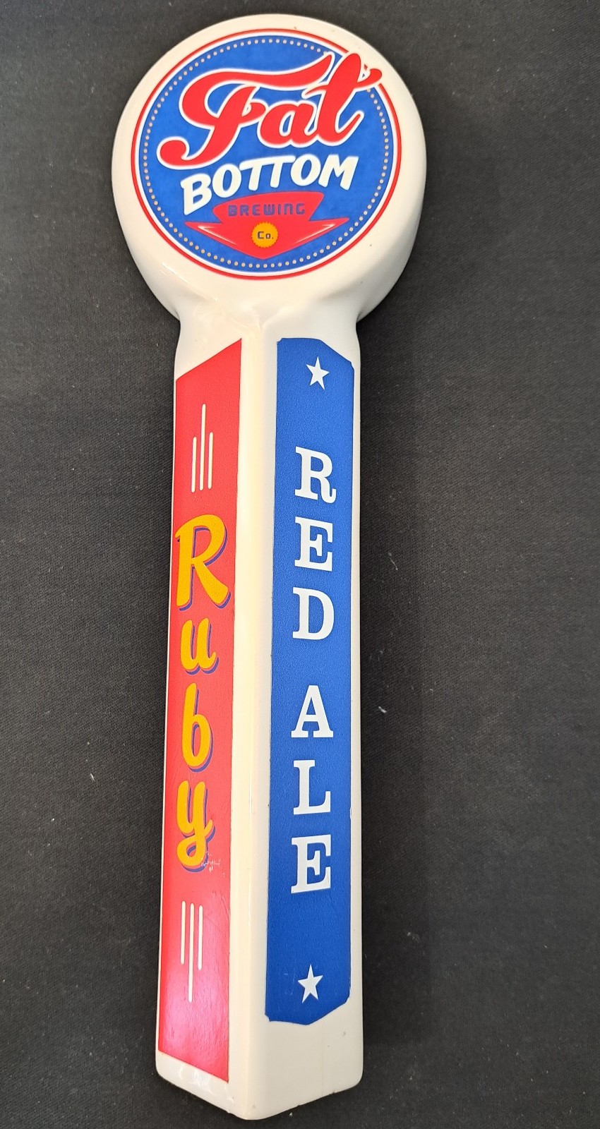 Vintage Rare Fat Bottom Ruby Red Ale Beer Tap Pull Handle