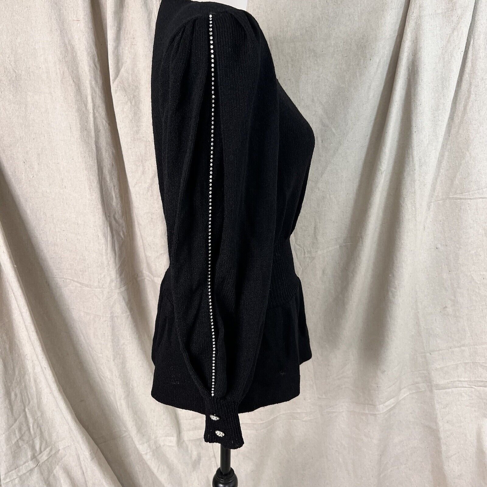 Vintage Mike Korwin Black / Silver Beaded 80 s Sweater Dress Size (S) See Below