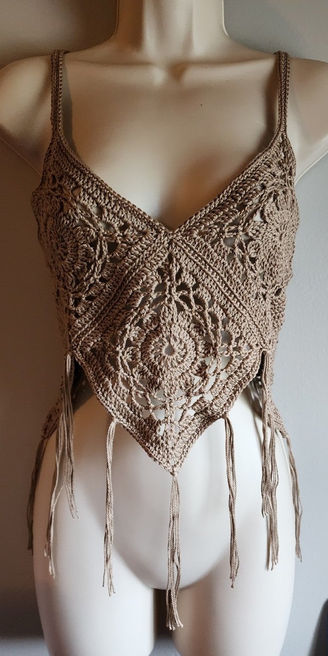 Boho Tassle Crochet Top
