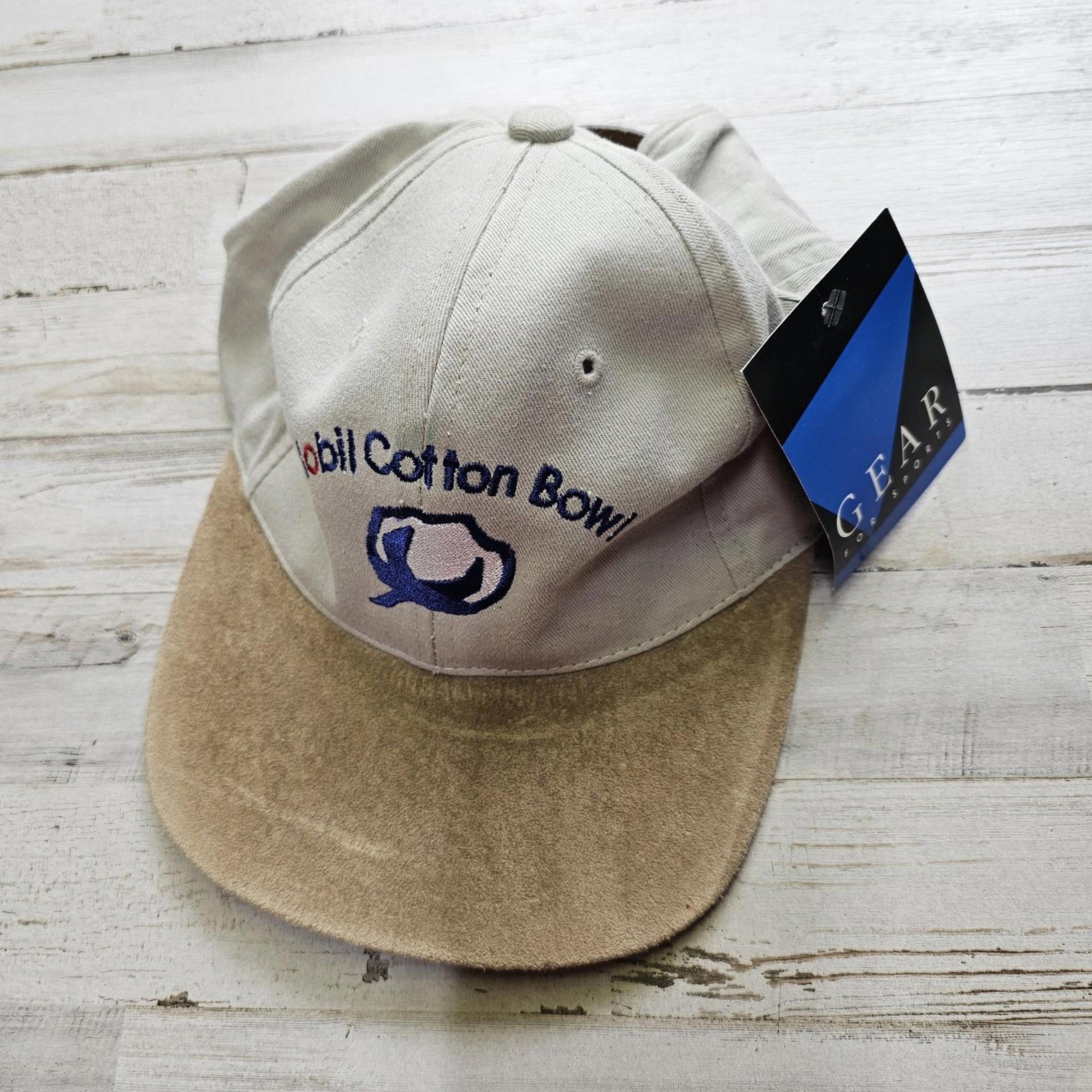 Vintage Mobil Cotton Bowl Gear for Sports Suede Brim strapback NEW w/ Tags 90s