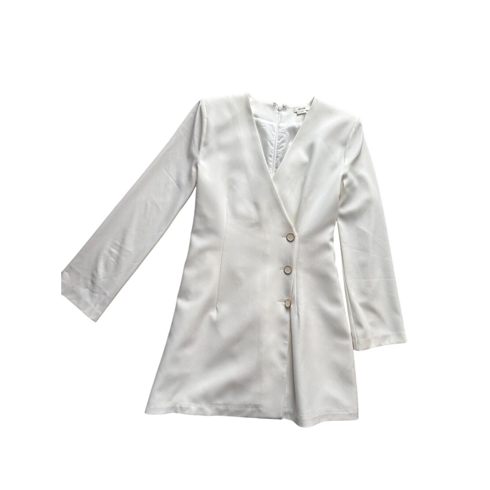 Jason Wu White Long-Sleeve Blazer Dress Size Small 375
